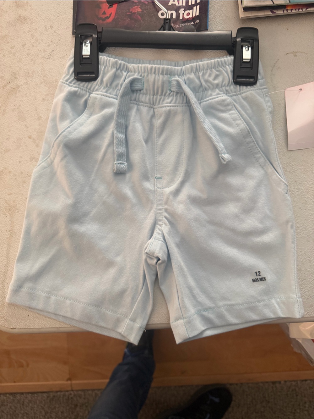 Wonder kids baby Boys Tie waist Shorts Light Blue Size 12 Month